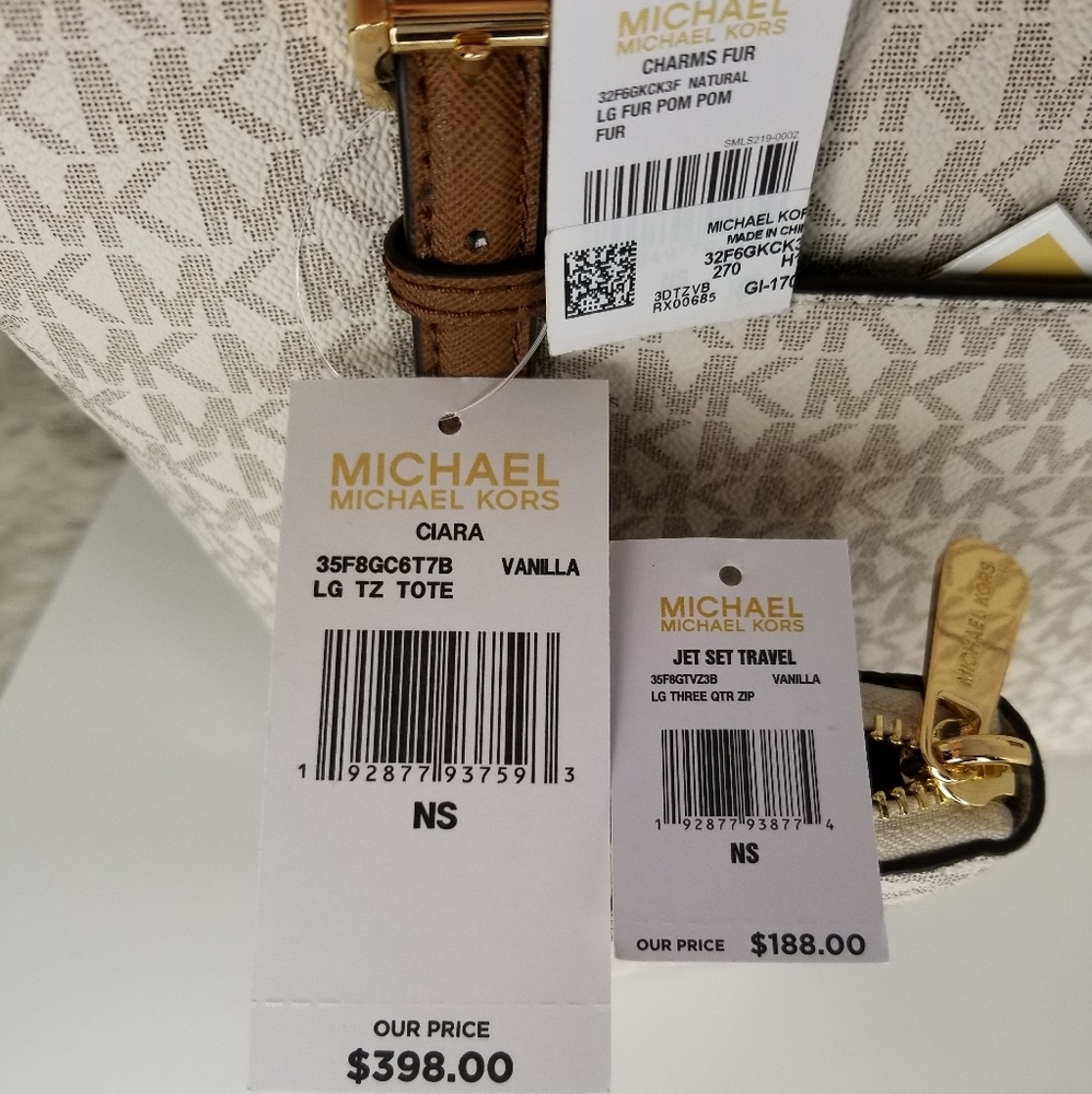 3PCS Michael Kors SET BAG WALLET + CHARMS - Picture 7 of 8